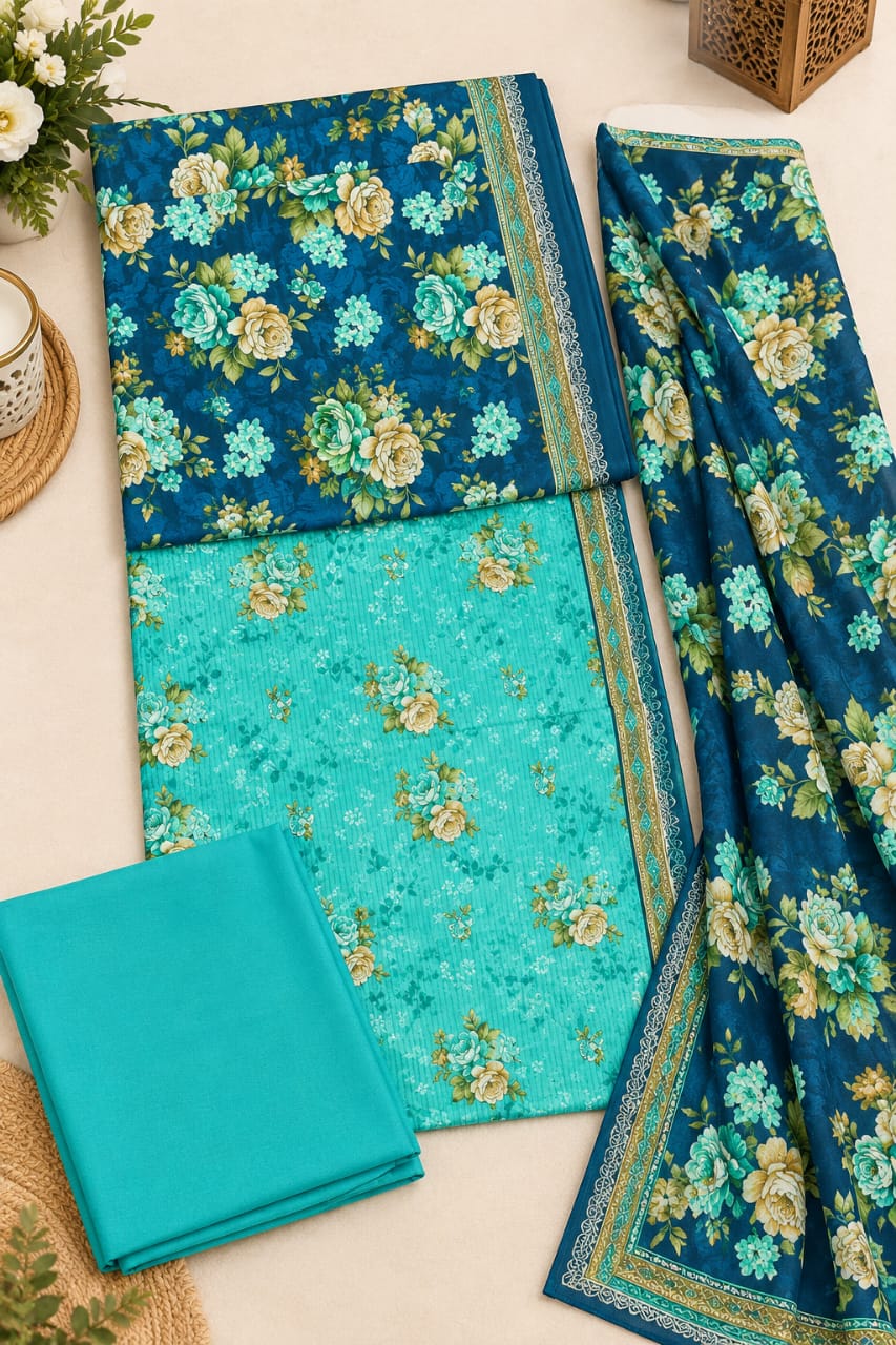 Mix Brand Unstitched Printed Khaddar 3Pc