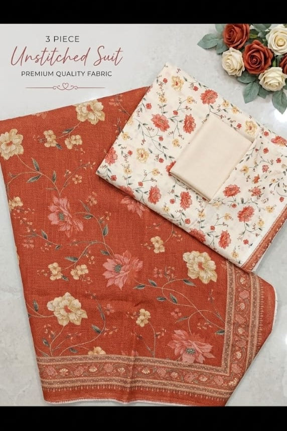 Mix Brand Unstitched Printed Khaddar 3Pc