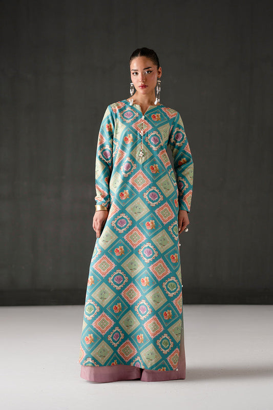Maryum & Maria Stitched Printed Silk Shirt