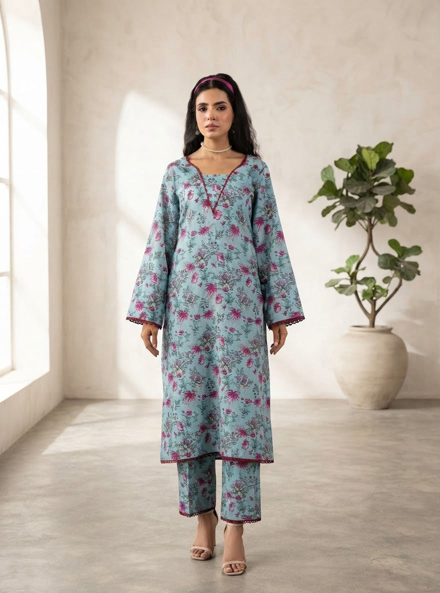 Raiha Unstitched Printed Allover Lawn ST 2pc