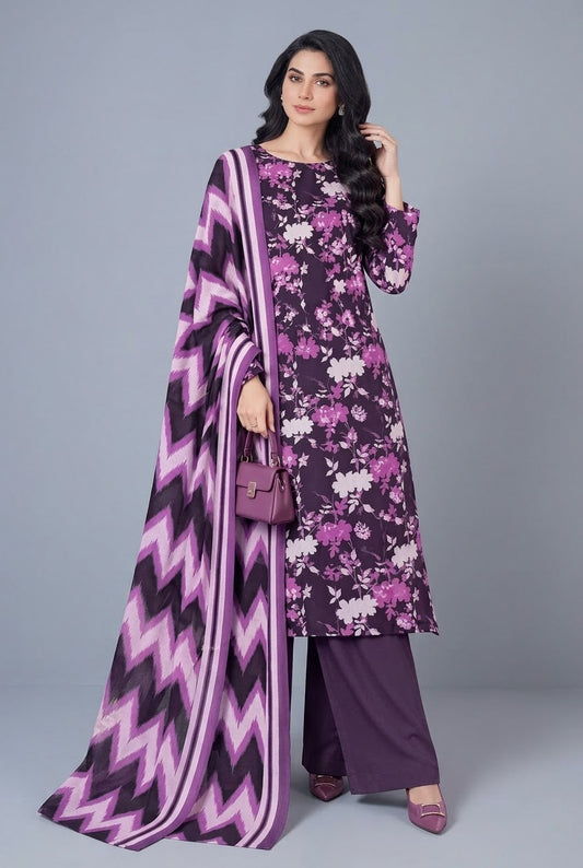 Bareeze Printed Khaddar Unstitched 3Pc
