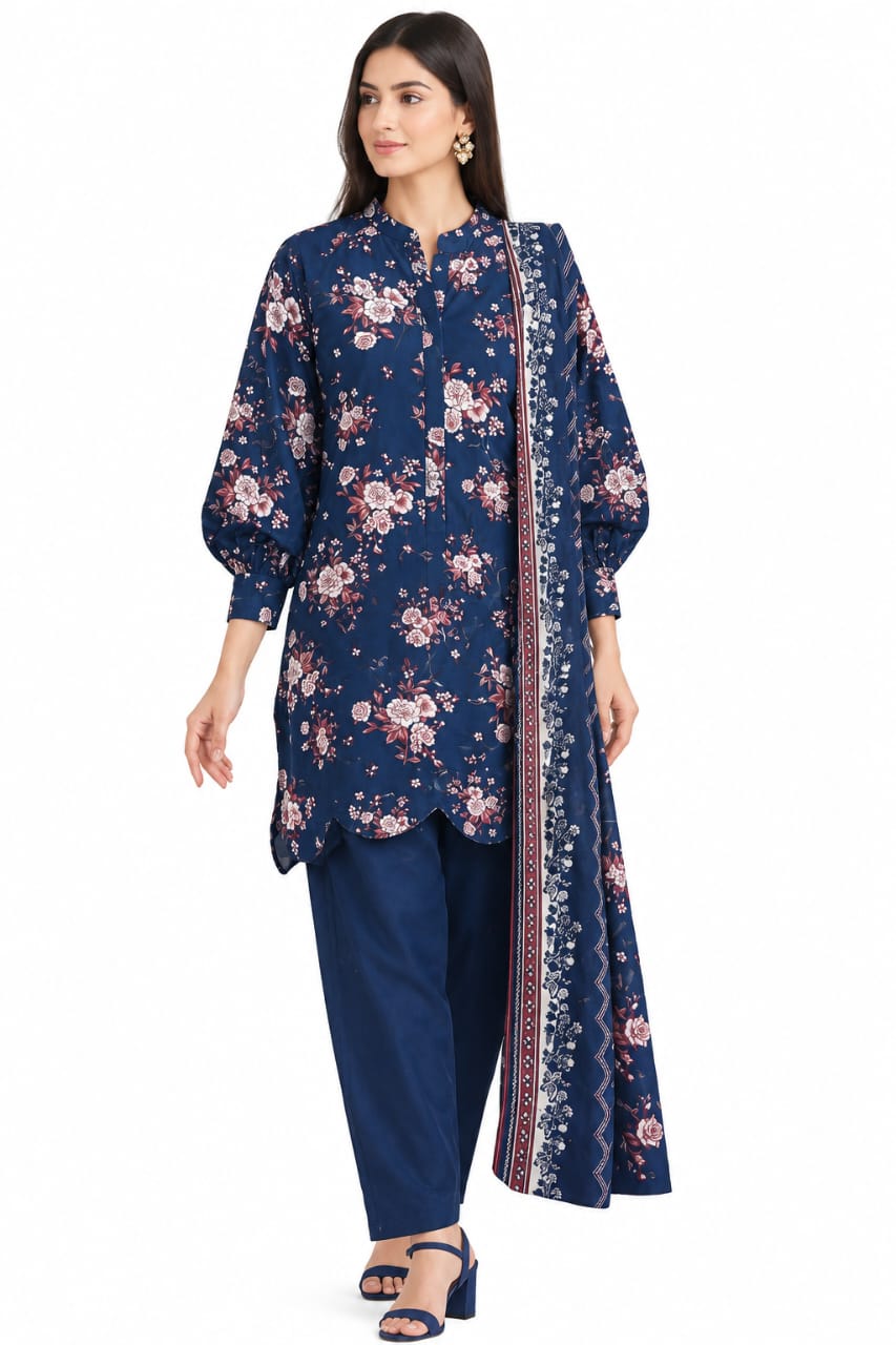 Saya Unstitched Printed Linen 3pc