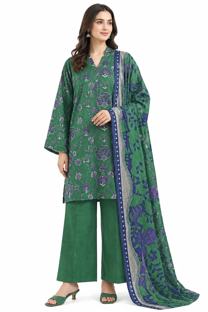 Saya Unstitched Printed Linen 3pc