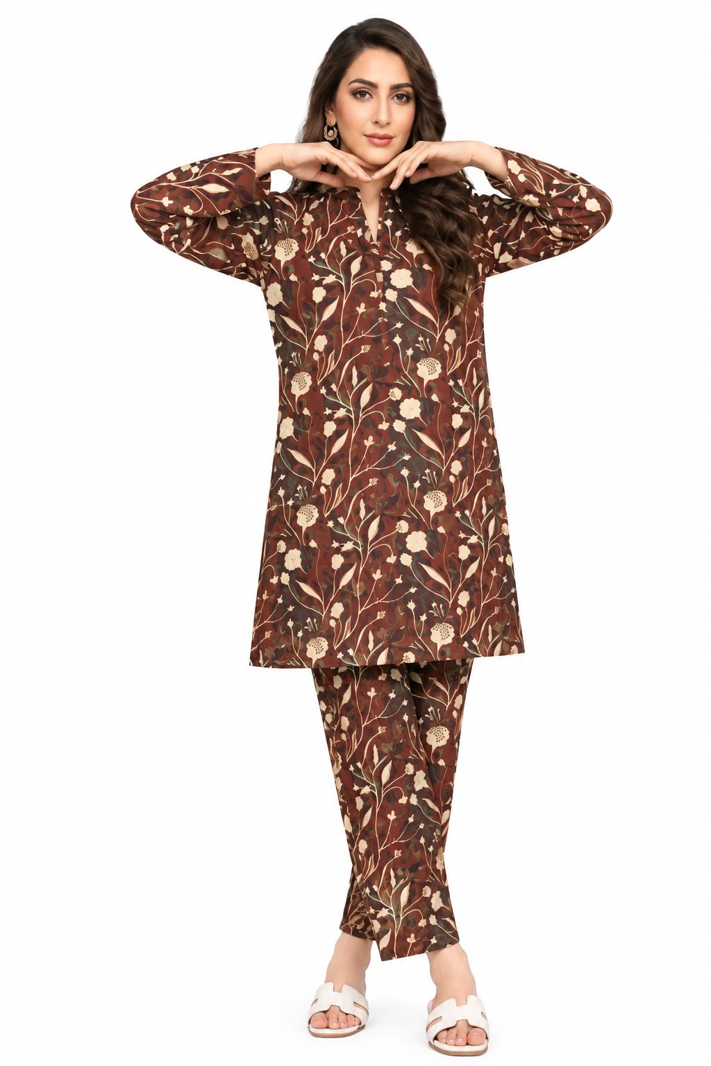 Raabi Unstitched Printed Linen Allover 2Pc