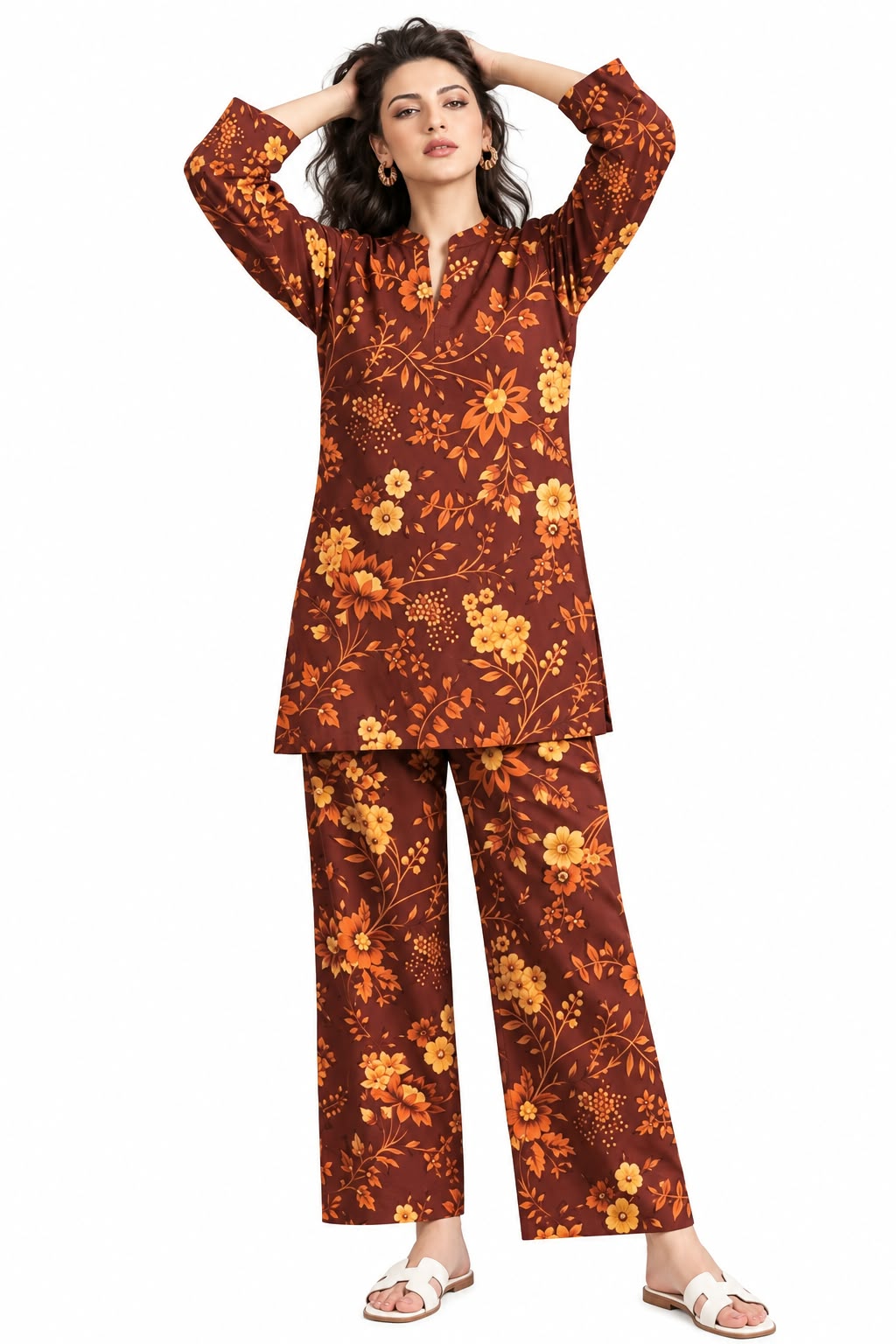 Raabi Unstitched Printed Linen Allover 2Pc
