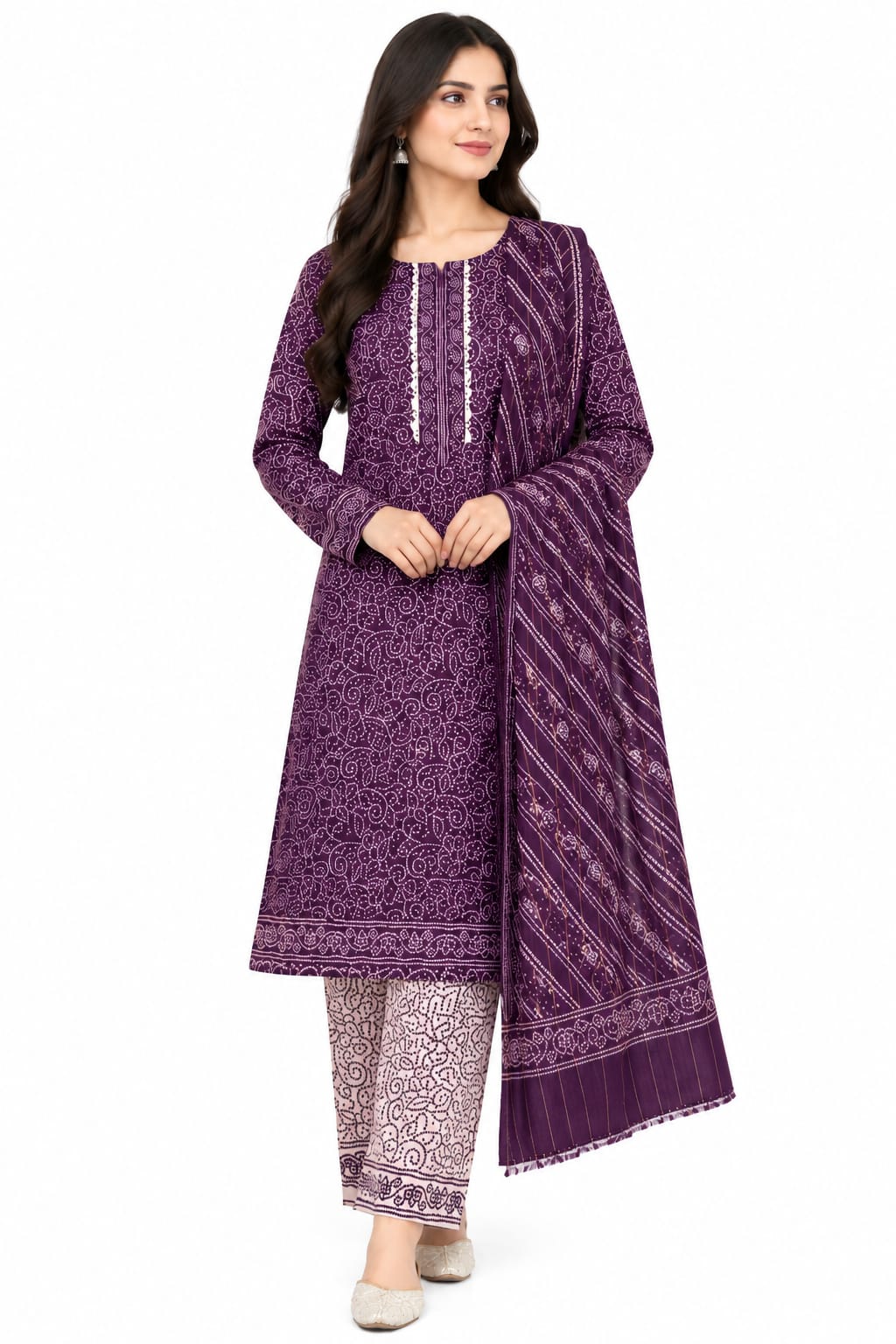 Bin Saeed Stitched Khaddar 3Pc