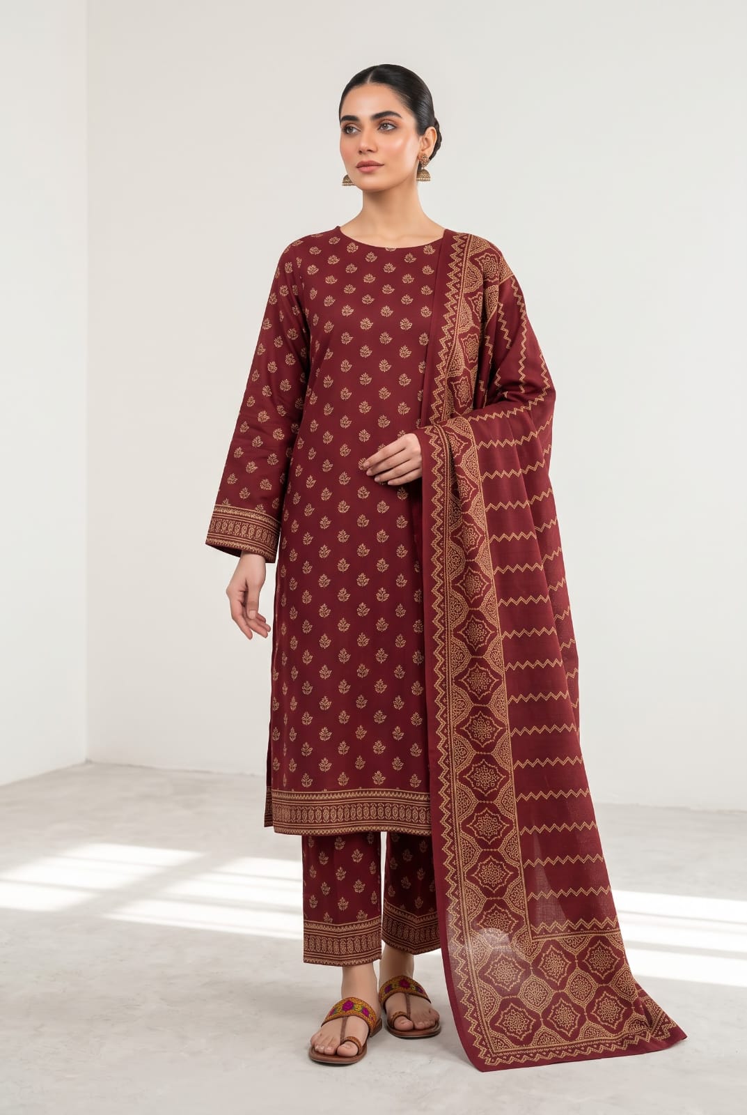 Bin Saeed Stitched Khaddar 3Pc