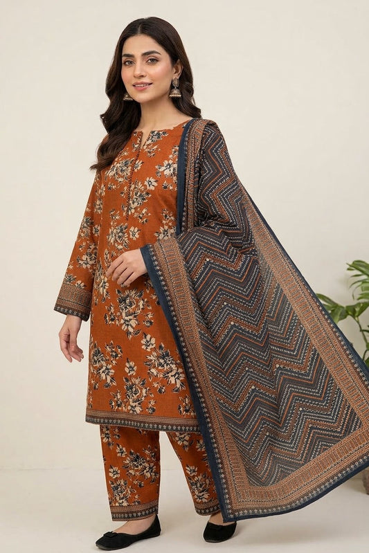 Bin Saeed Stitched Khaddar 3Pc