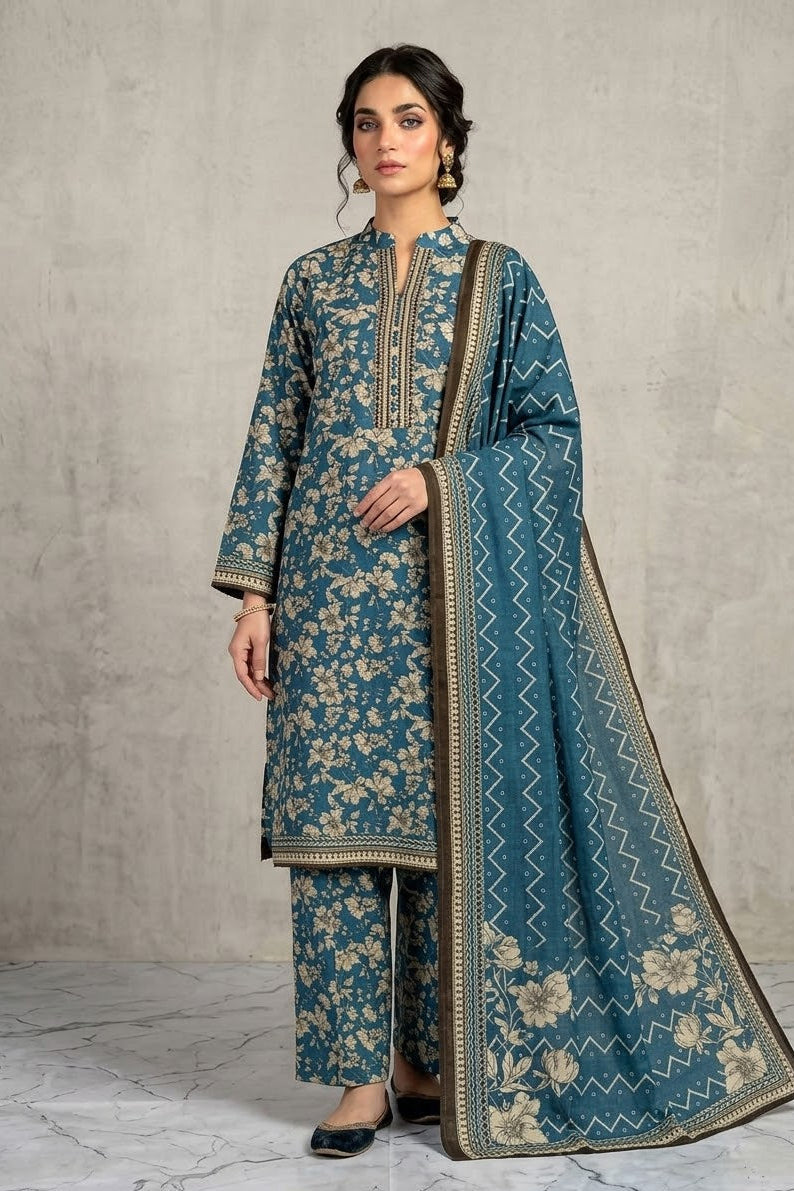 Bin Saeed Stitched Khaddar 3Pc