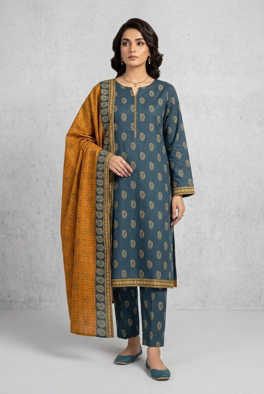 Bin Saeed Stitched Khaddar 3Pc