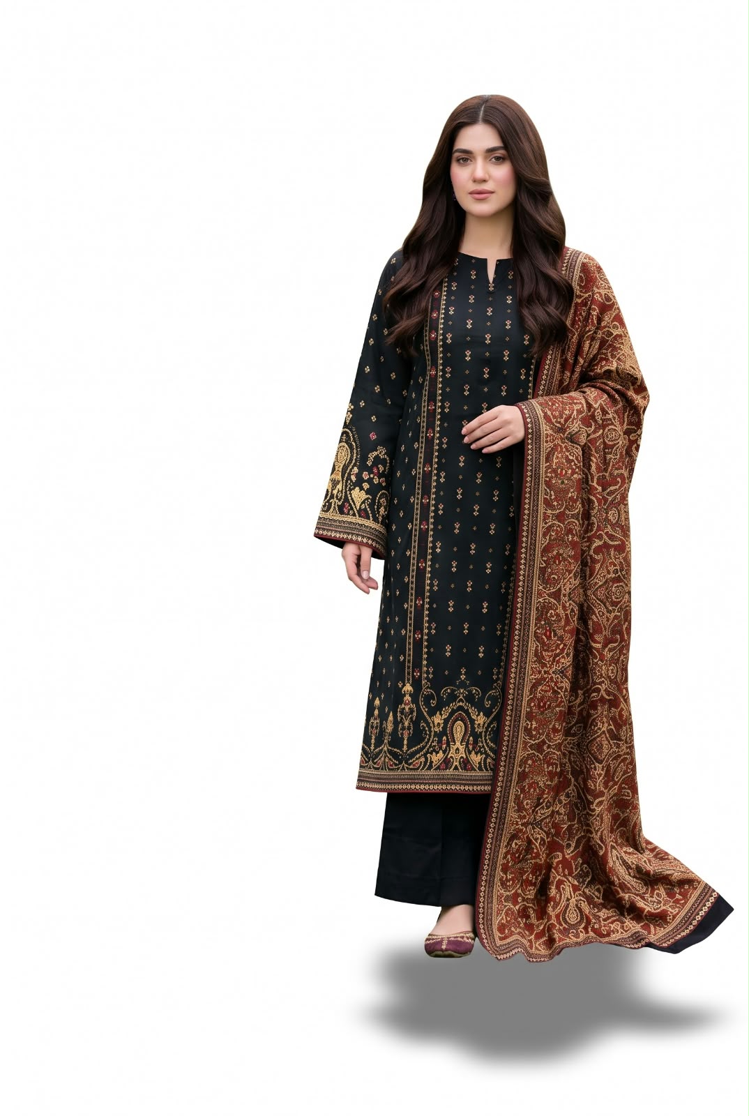 Rabbi Unstitched Printed Khaddar 3pc