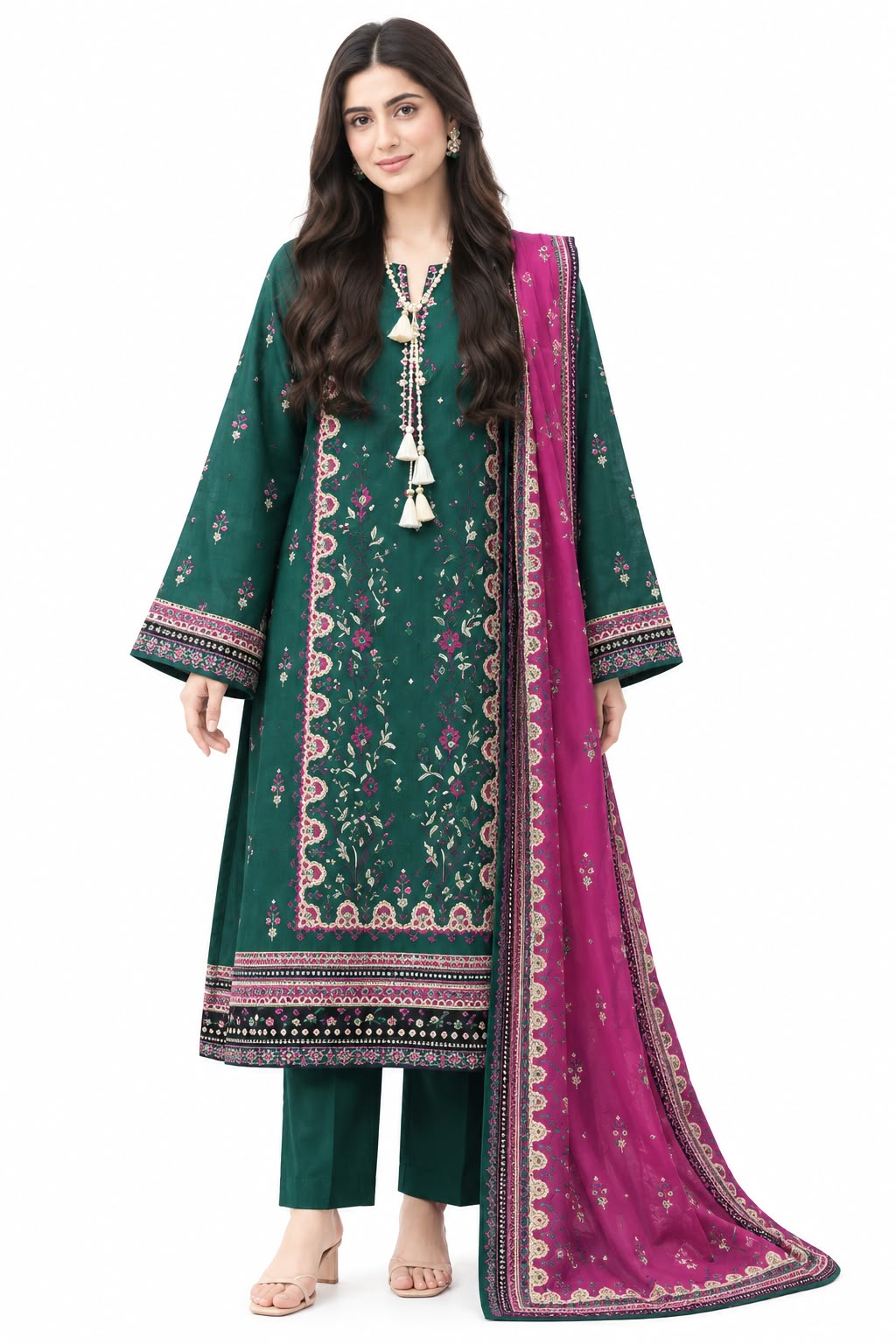 Rabbi Unstitched Printed Khaddar 3pc