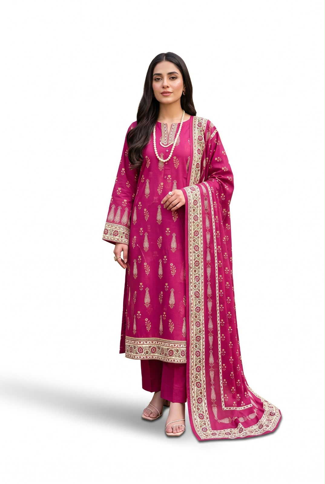 Rabbi Unstitched Printed Khaddar 3pc