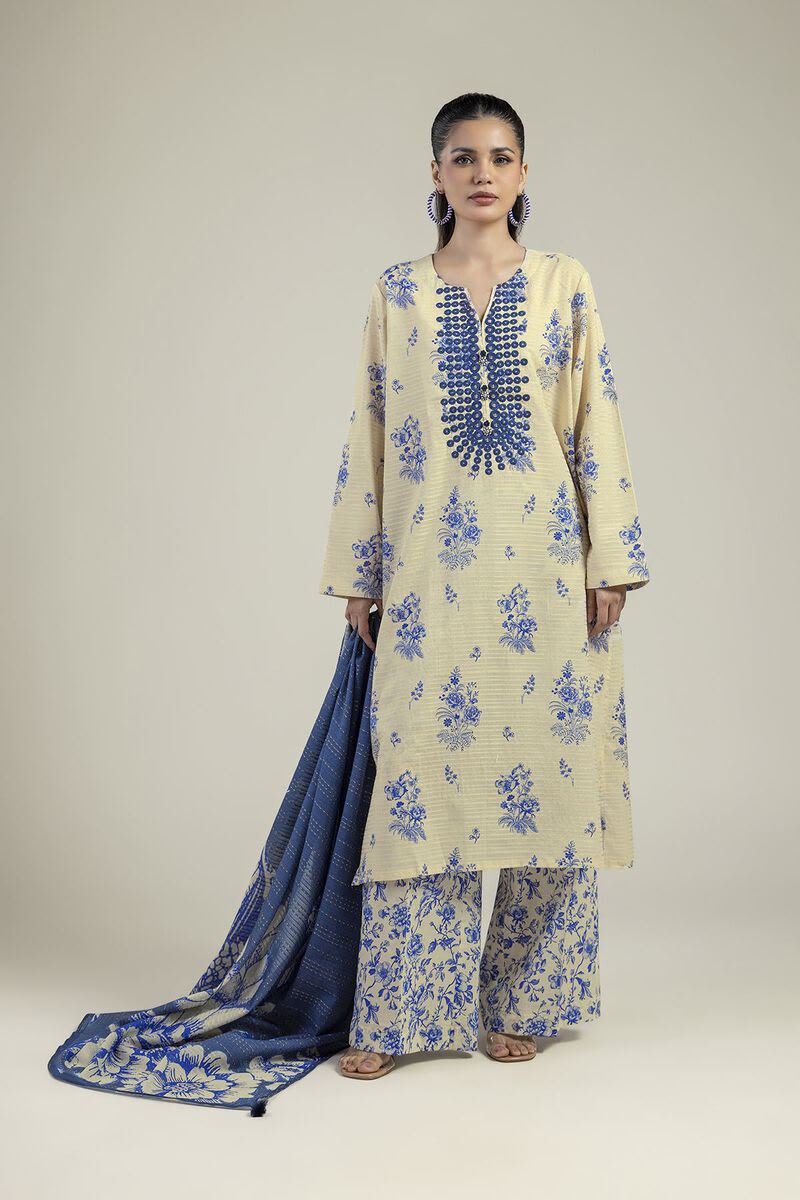 Khaadi Unstitched Linen 3Pc
