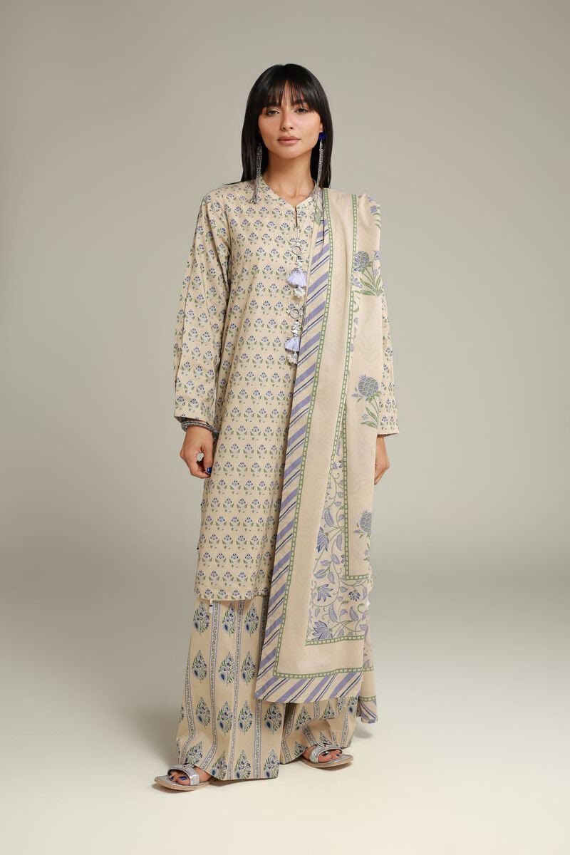 Khaadi Unstitched Linen 3Pc