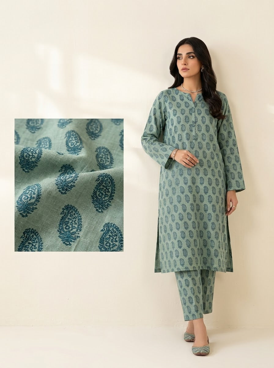 Mix Brand Stitched Khaddar Allover 2Pc