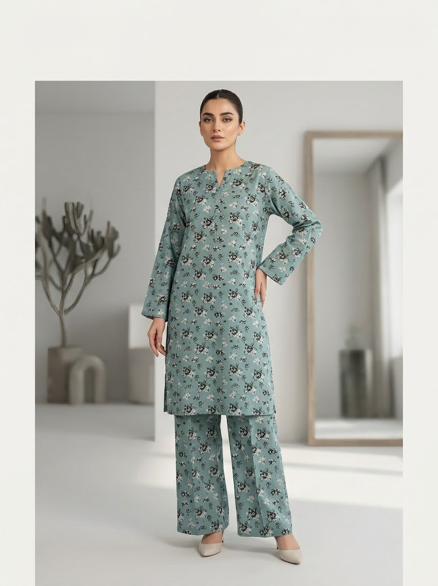 Mix Brand Stitched Khaddar Allover 2Pc