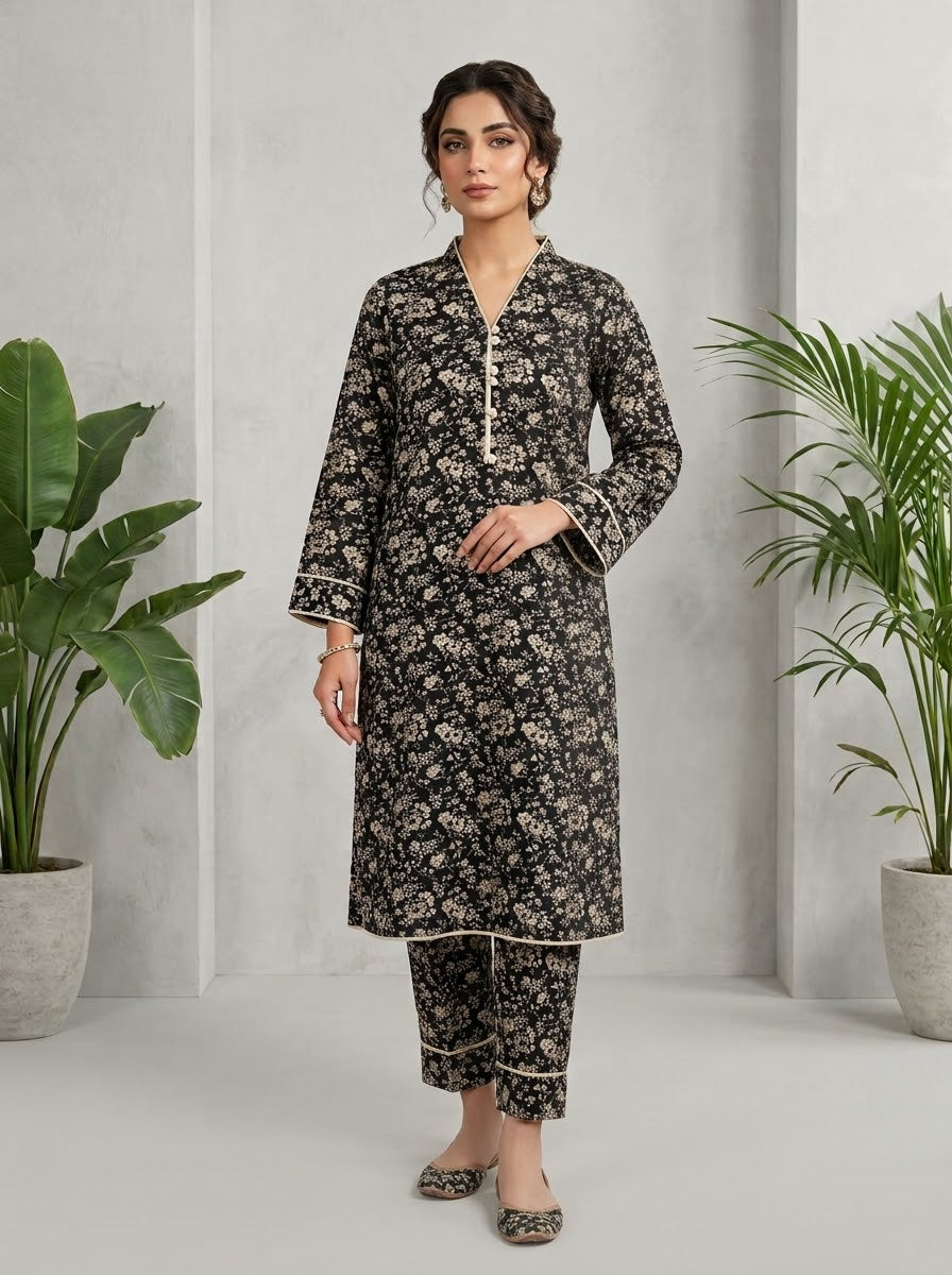 Mix Brand Stitched Khaddar Allover 2Pc