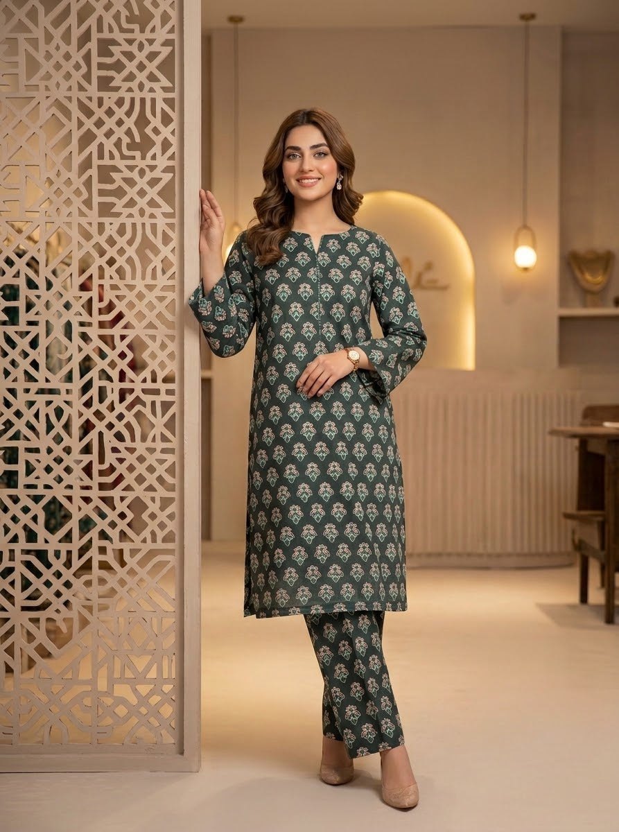 Mix Brand Stitched Khaddar Allover 2Pc