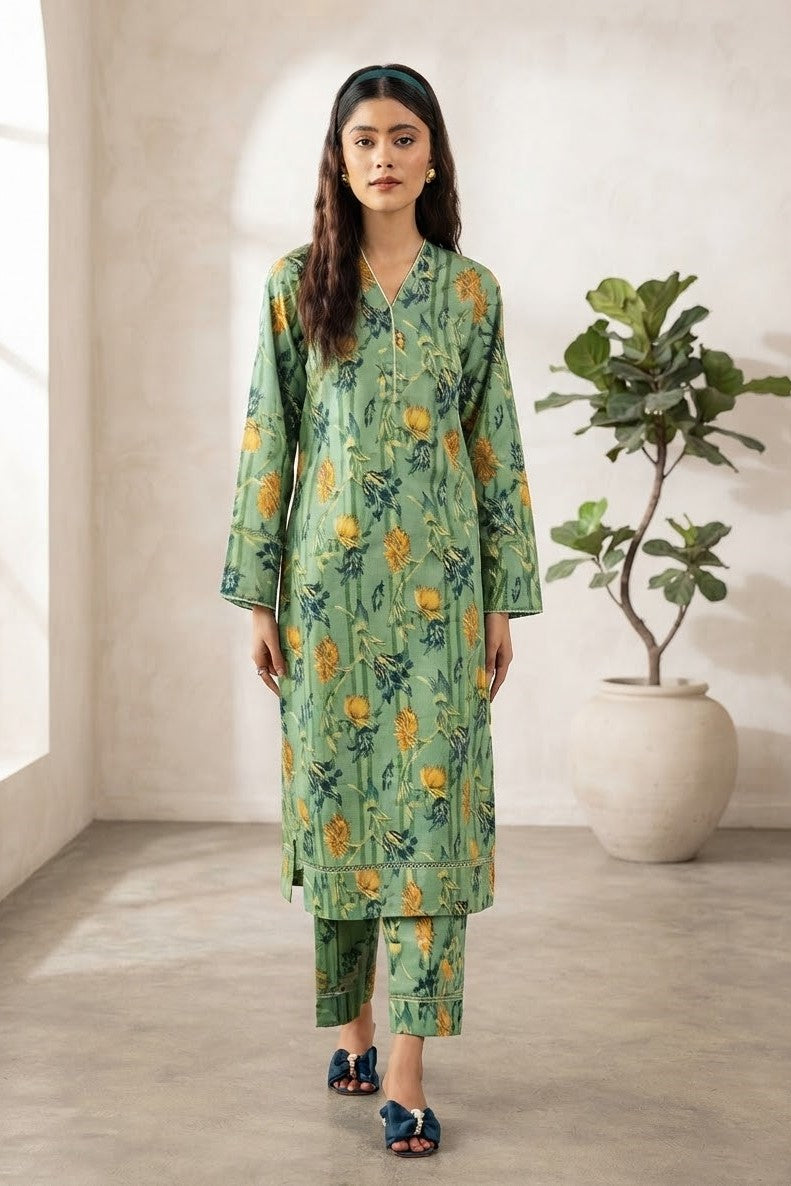 Raiha Unstitched Printed Allover Lawn ST 2pc