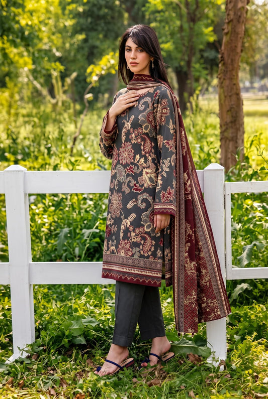 ALARA UNSTITCHED PRINTED SOFT KHADDAR 3PC