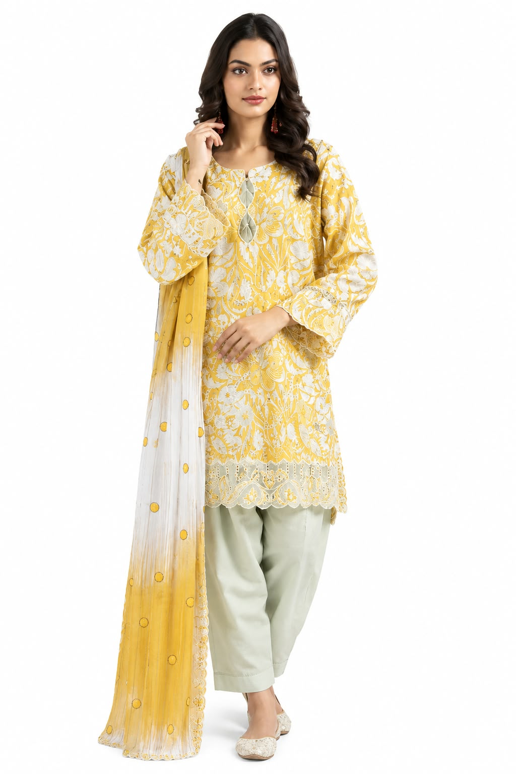 Bareeze Unstiched Embroidered Khaddar 3Pc