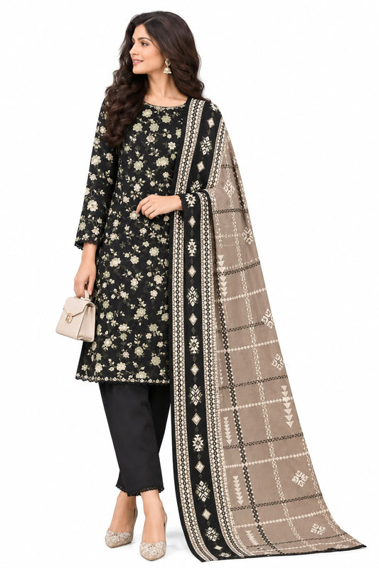 Zainab Chottani unstitched printed khaddar 3pc