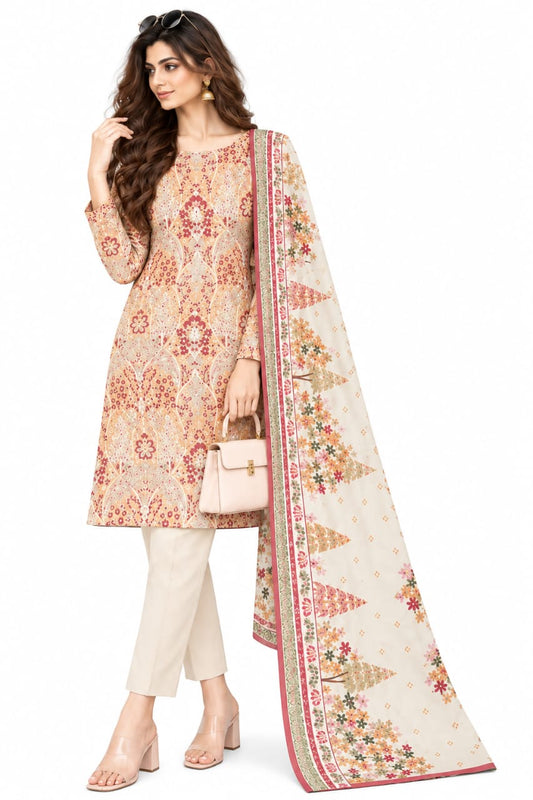 Zainab Chottani unstitched printed khaddar 3pc