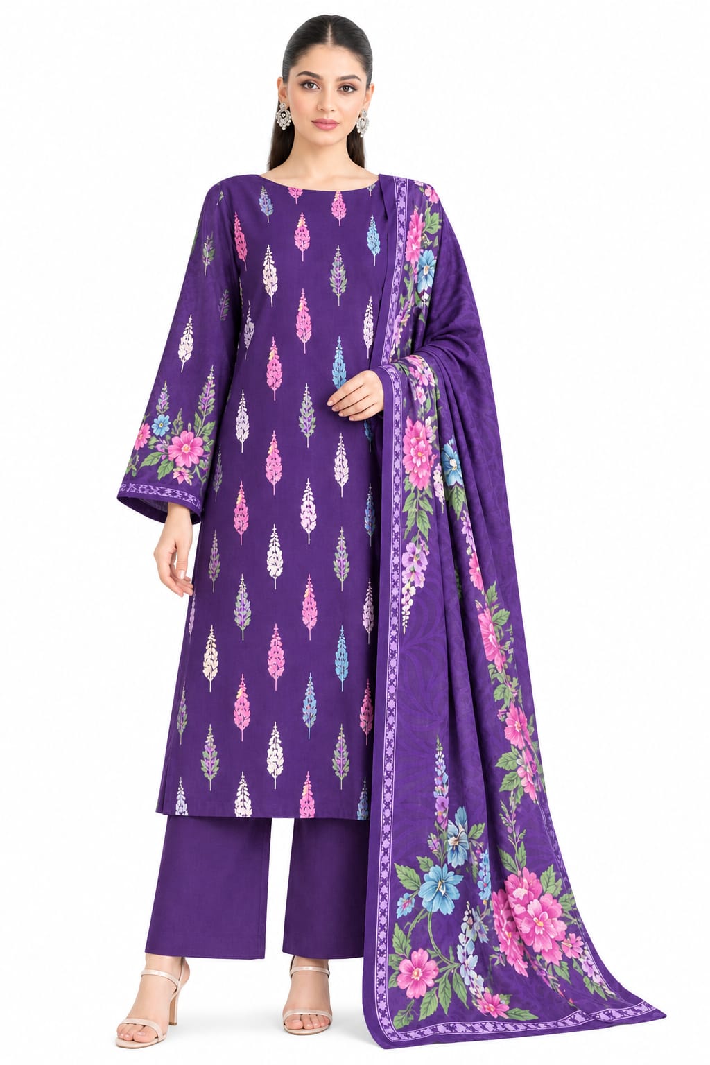 Raiha Unstitched Printed Linen 3Pc