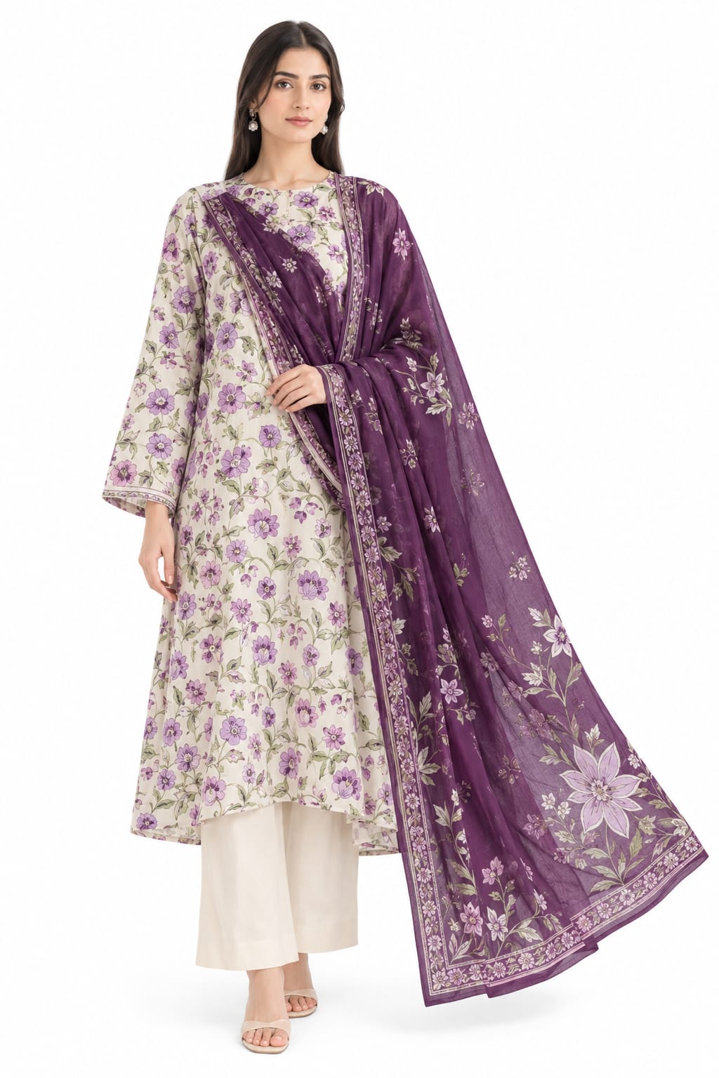 Raiha Unstitched Printed Linen 3Pc