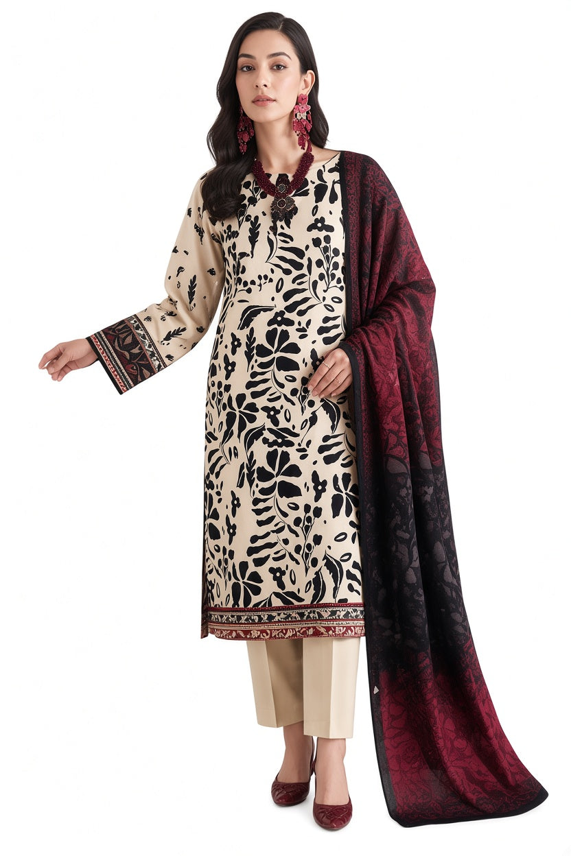 MANEEHA UNSTITCHED LUXURY KHADDAR 3PC