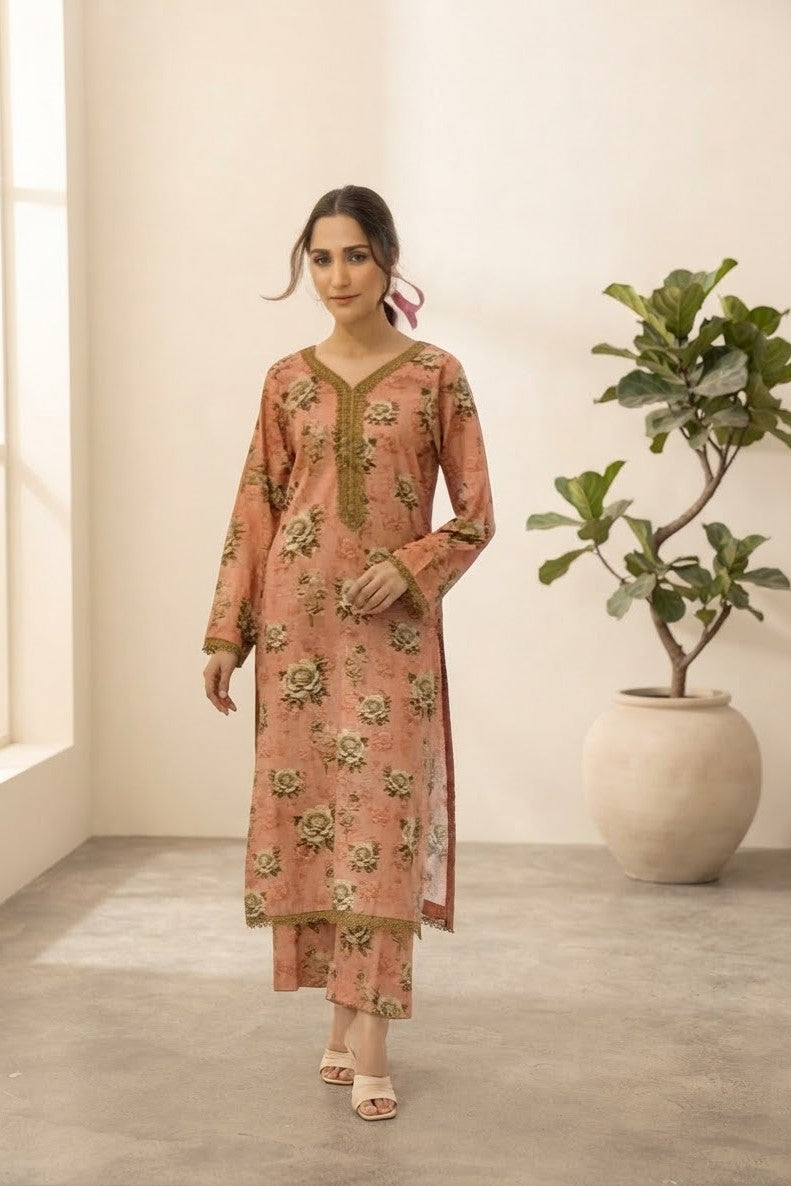Raiha Unstitched Printed Allover Lawn ST 2pc