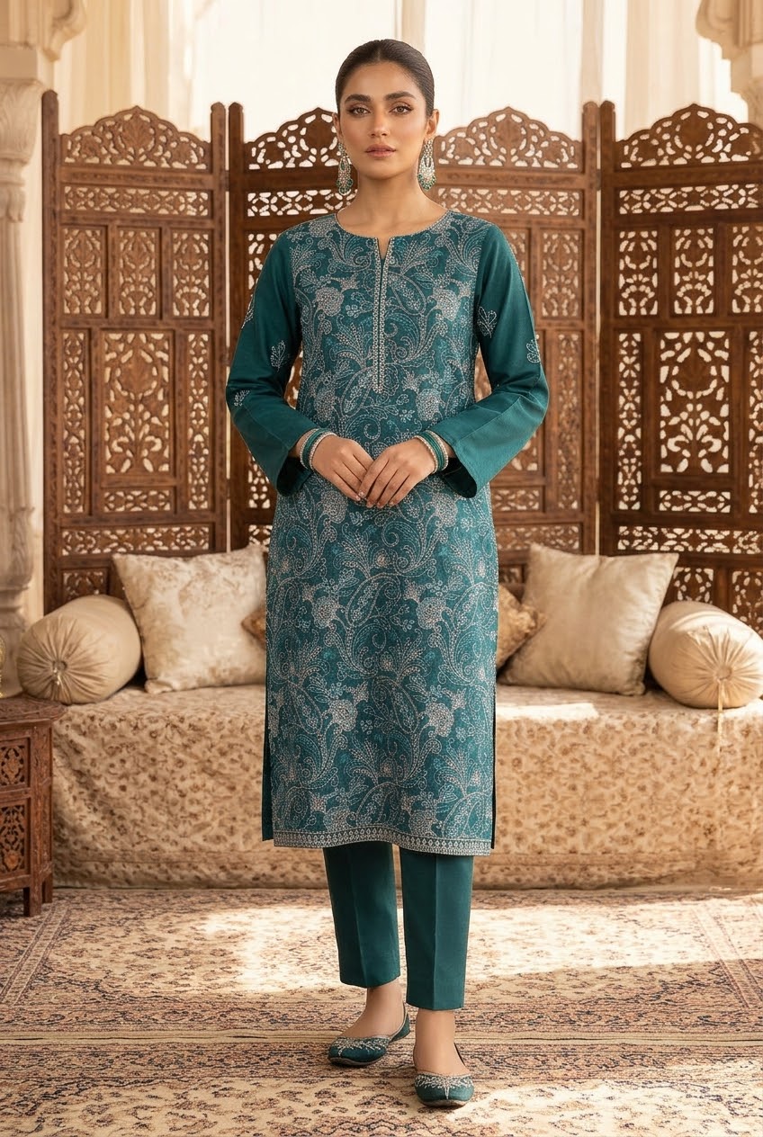 Bareeze Unstitched Embroidered Karandi 2Pc