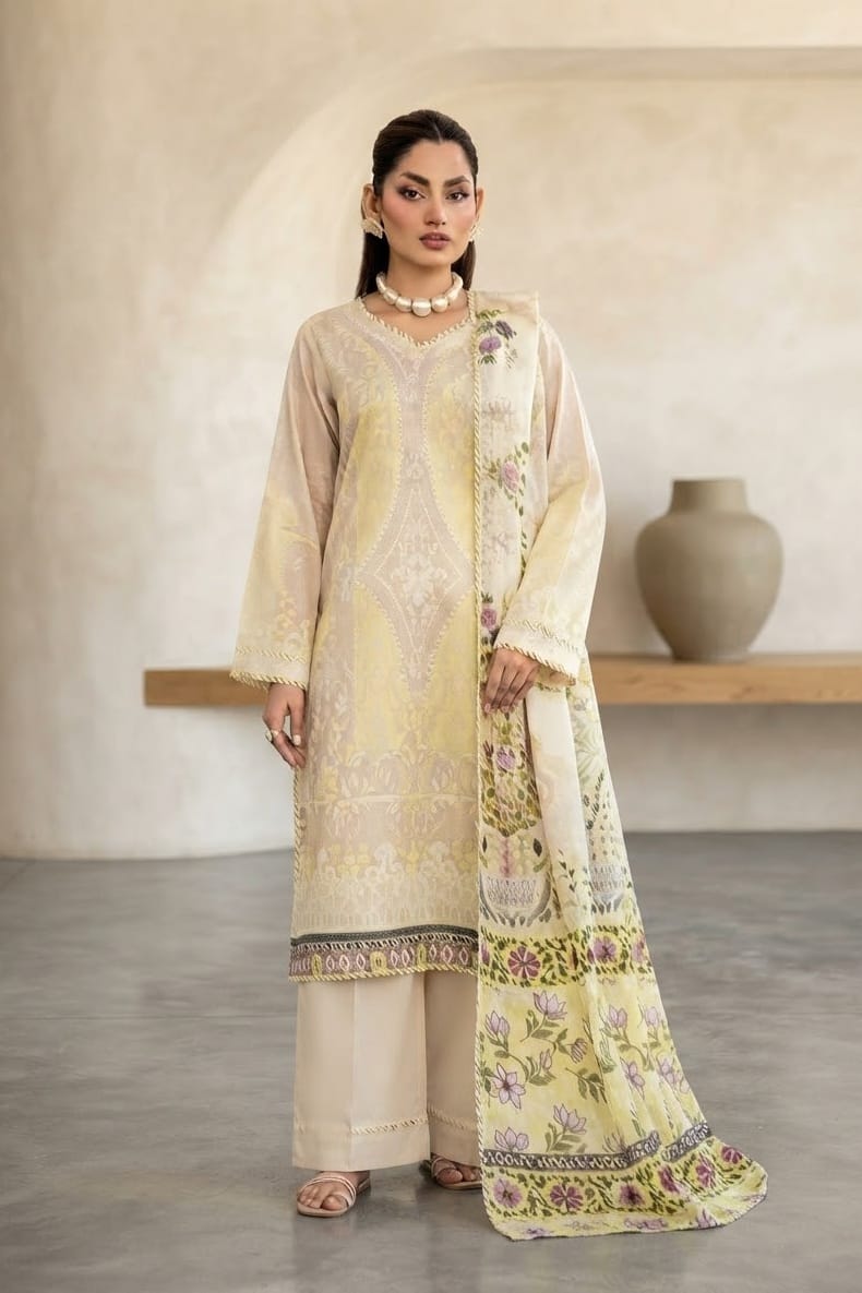 RAIHA  Unstitched Printed Lawn 3pc