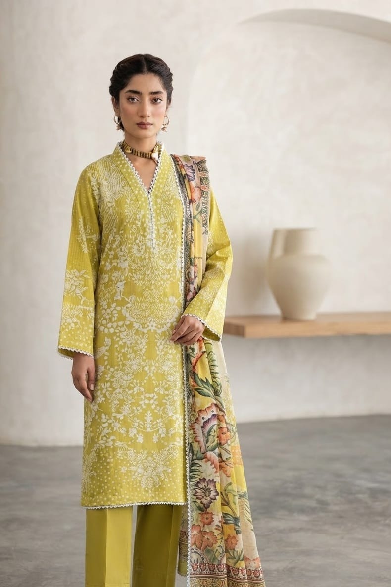 RAIHA  Unstitched Printed Lawn 3pc