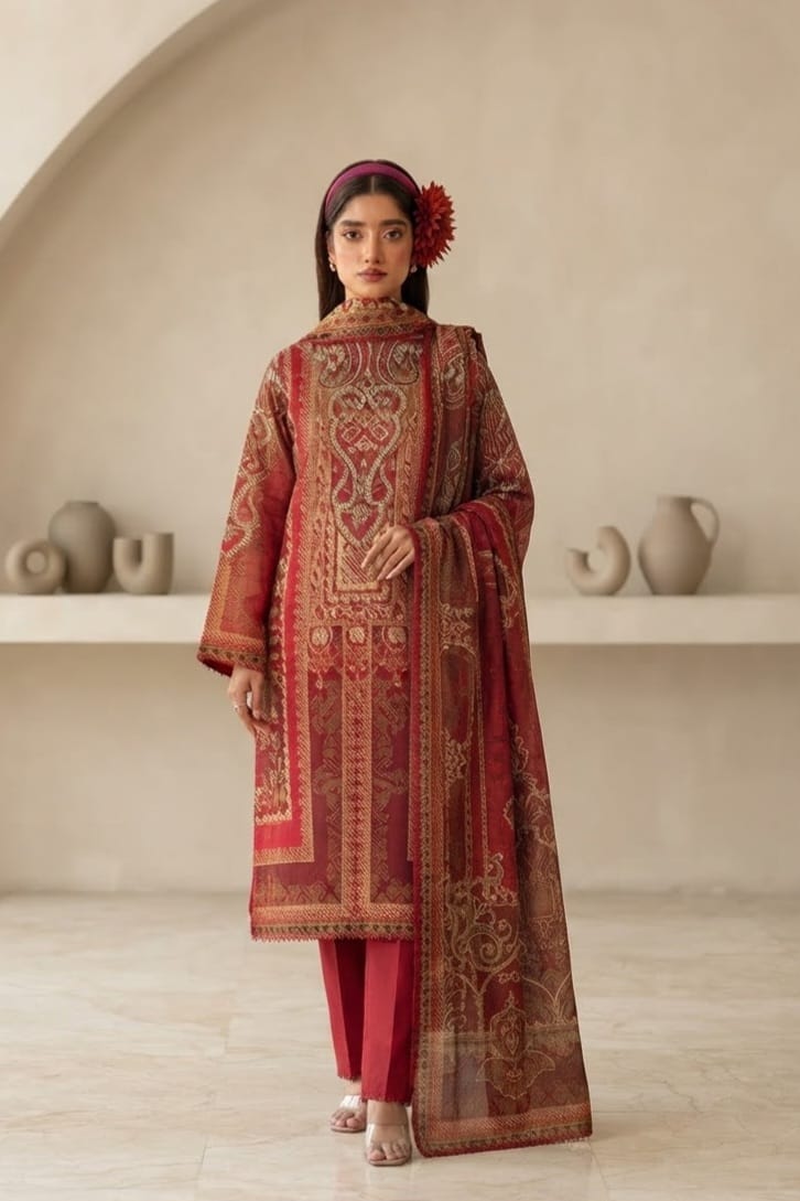 RAIHA Unstitched Printed Lawn 3pc