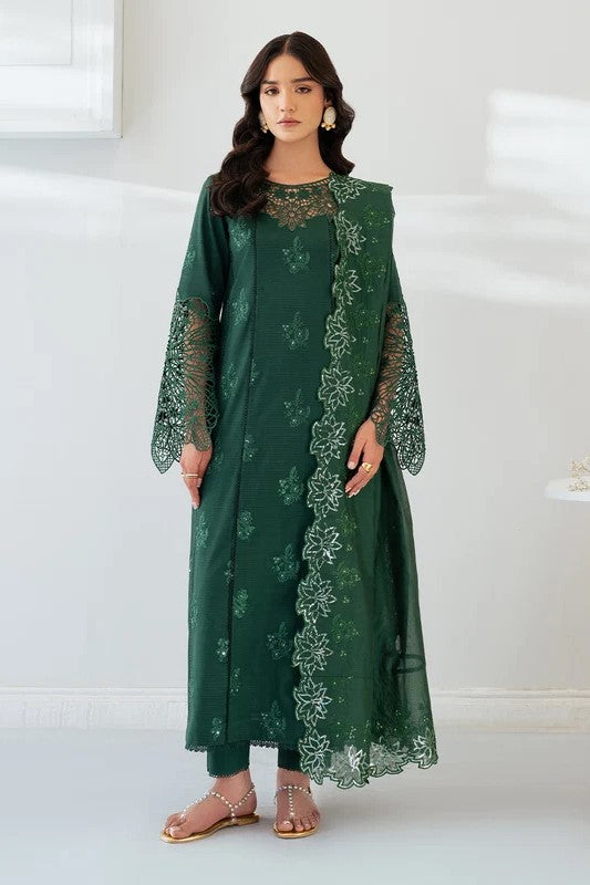 Mahnur Sera Unstitched Luxury Embroidered Lawn 3pc